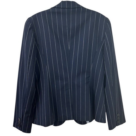 Emporio Armani - Virgin Wool Blazer Pin-Stripes, Size 14 US (SZ 48 IT) Navy Blue - Picture 8 of 16